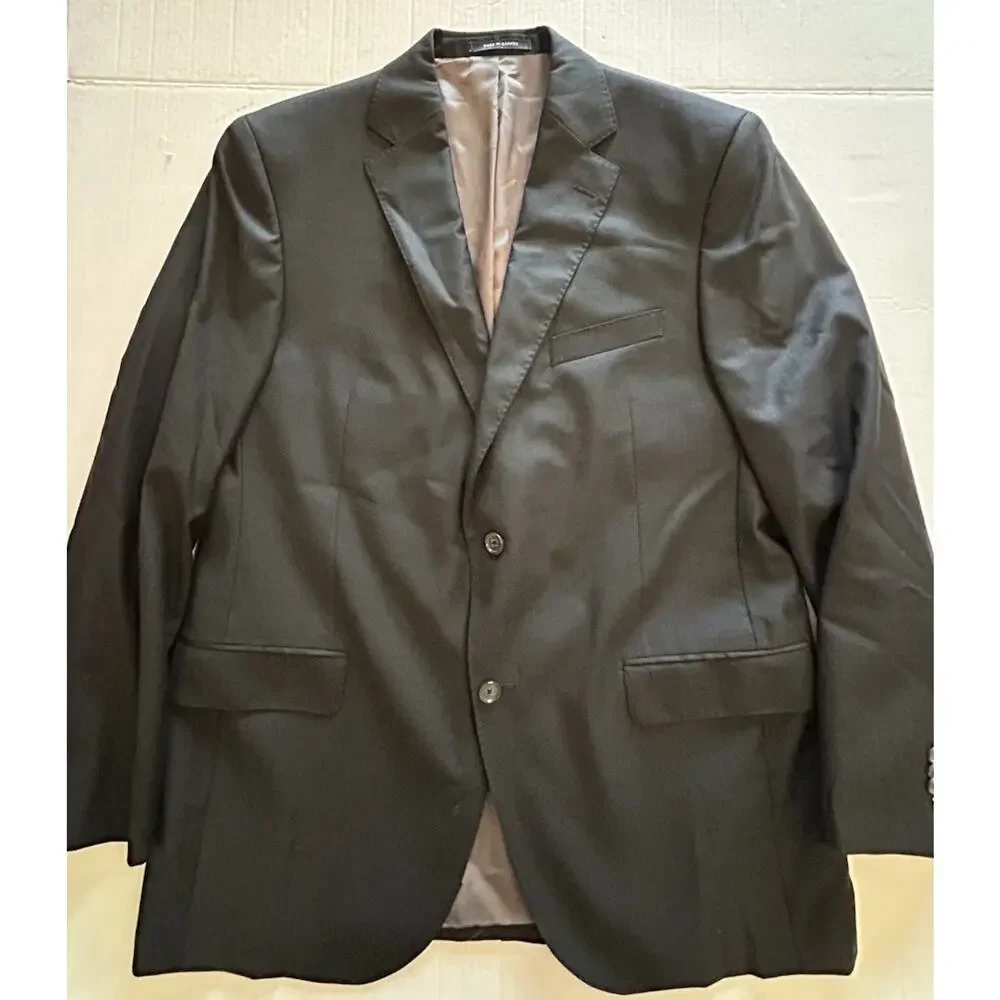 Cremieux Loro Piana Super 130s Wool Blazer Mens Sz 43R Black Solid Sports Coat